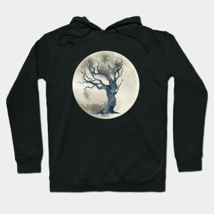 Leaning Haunted Tree Moon Hoodie